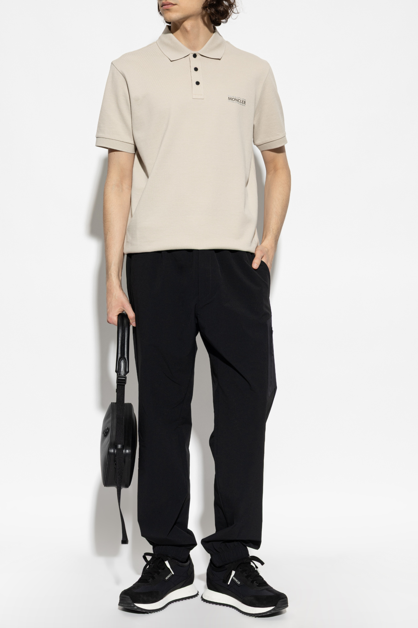 Moncler Polo with printed logo | Men's | Vitkac